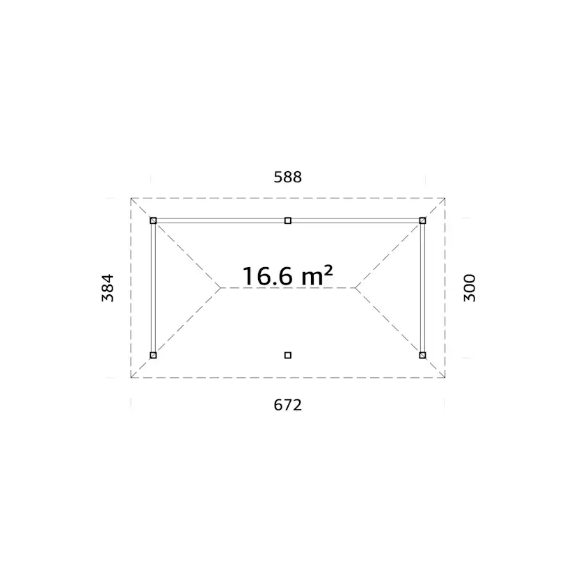 Paviljong Palmako Bianca 16,6 m2 Set 107