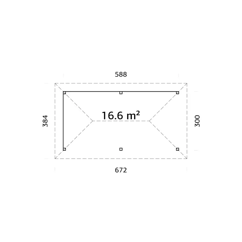 Paviljong Palmako Bianca 16,6 m2 Set 109