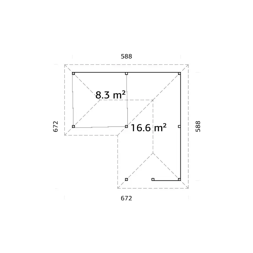 Uterum Palmako Bianca 24,9 m2 Set 210 Slide