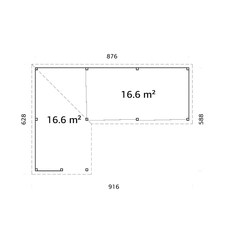 Uterum Palmako Lenna 33,2 m2 Set 720 Slide Plus