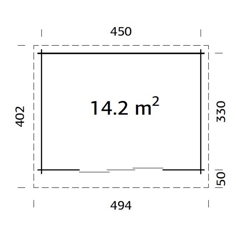 Stuga Palmako Lea 14,9 m2 (inv. 14,2 m2)