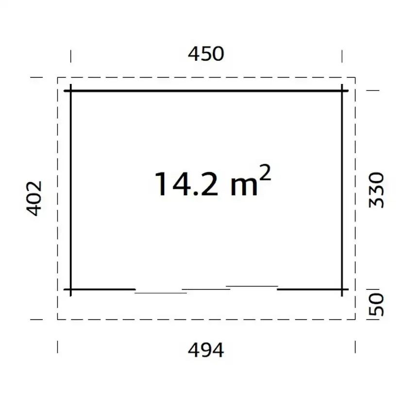 Stuga Palmako Lea 14,9 m2 (inv. 14,2 m2)