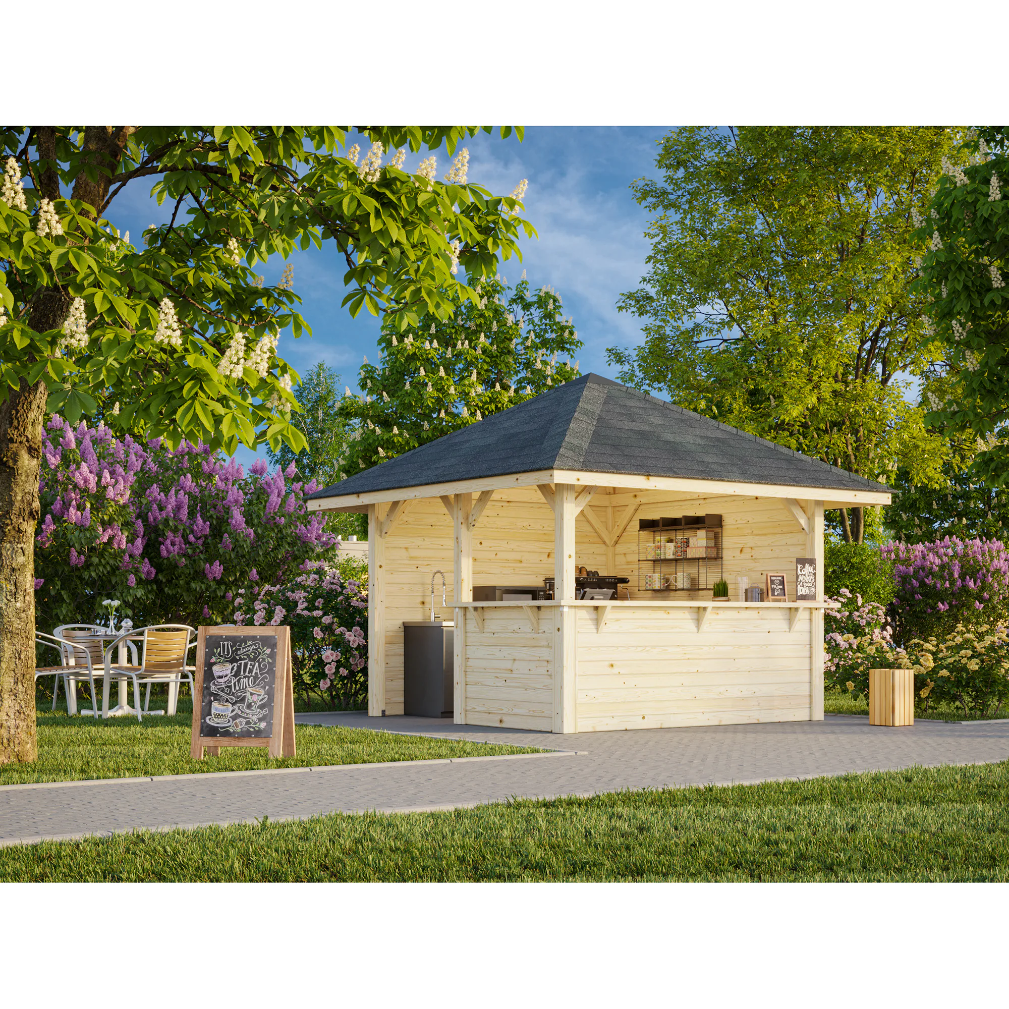 Stuga Palmako Bianca 8,3 m2 Set 3