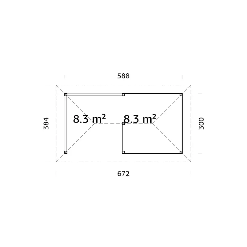 Stuga Palmako Bianca 16,6 m2 Set 3