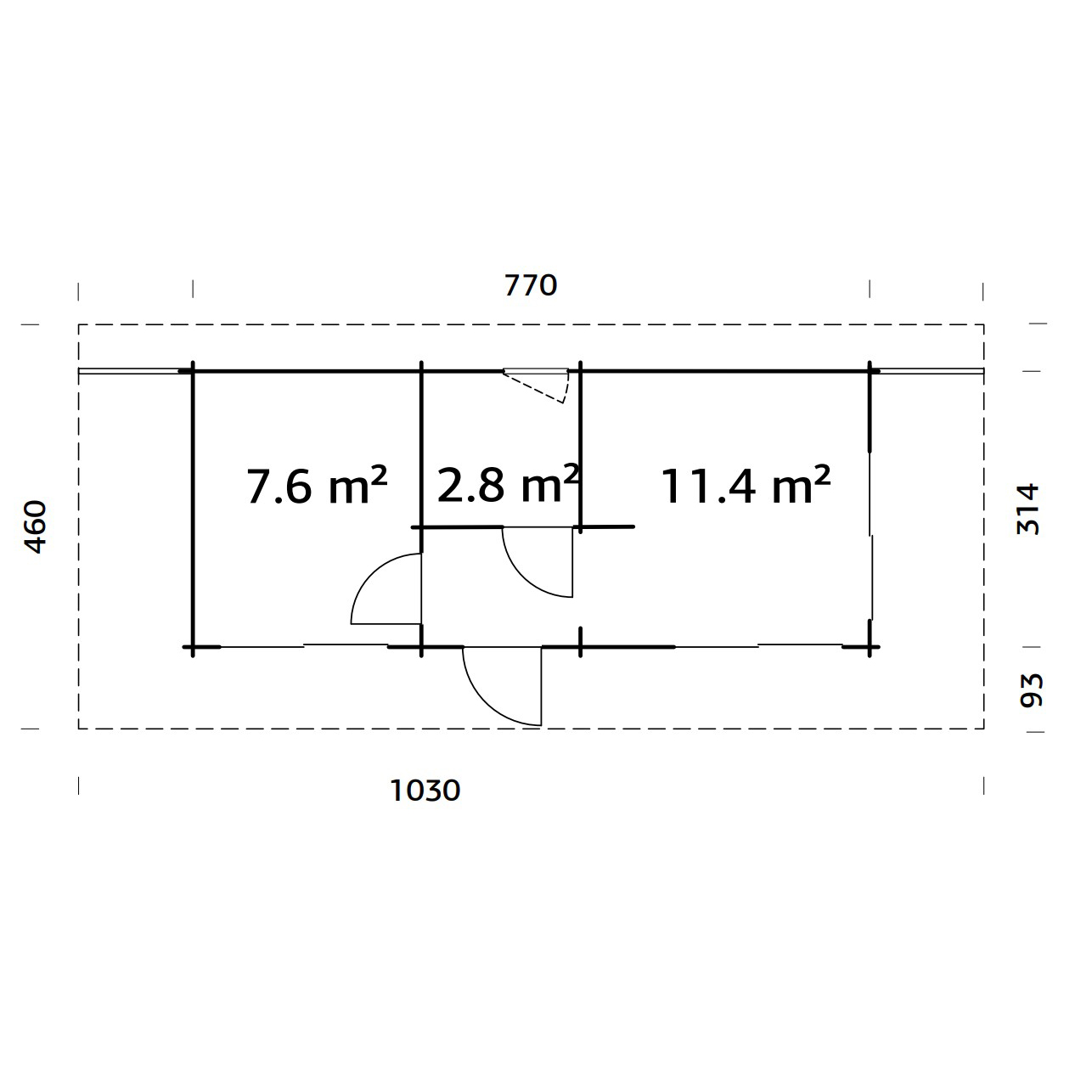 Trädgårdshus Cecilia 23,9 m2