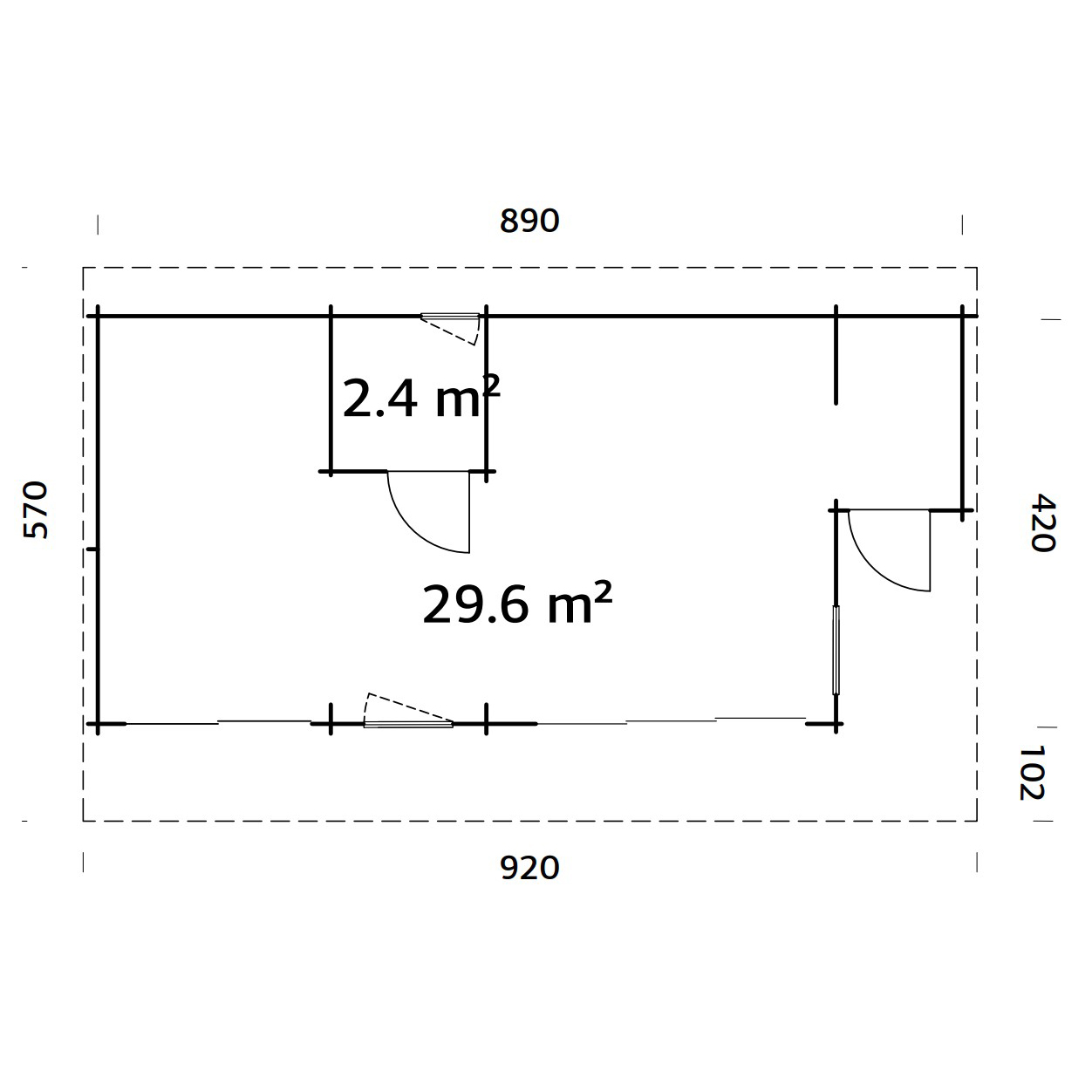 Trädgårdshus Cecilia 34,6 m2