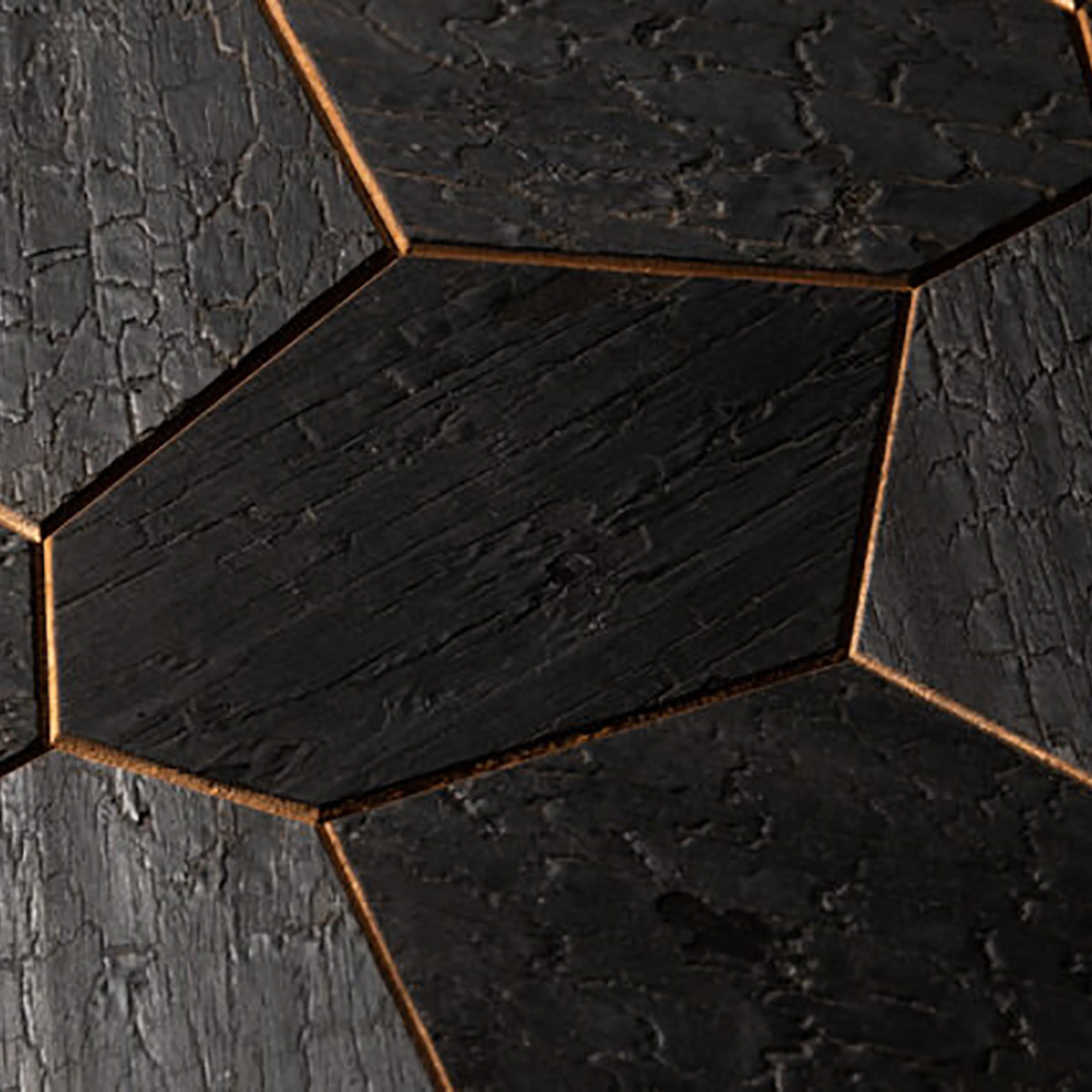 Väggpanel Emotionwood Hexagon Abachi Yakisugi