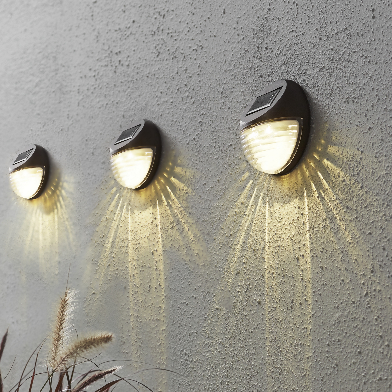 Solcellslampa Star Trading Fency LED Vägglykta 3-pack med Sensor