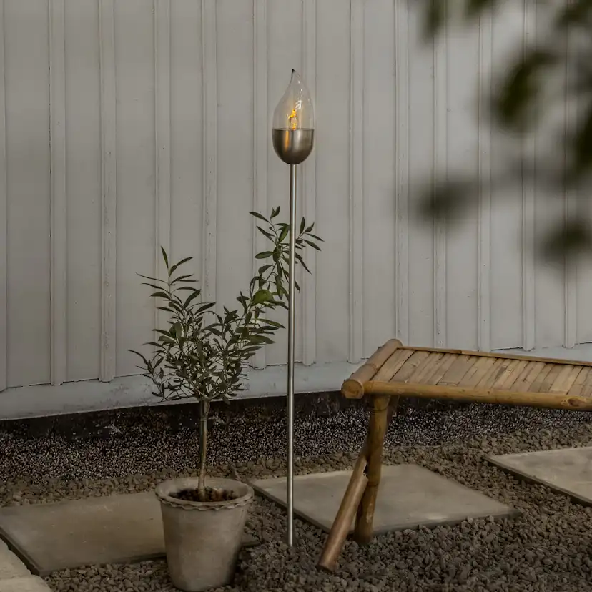 Solcellsfackla Star Trading Olympos Rostfritt Stål