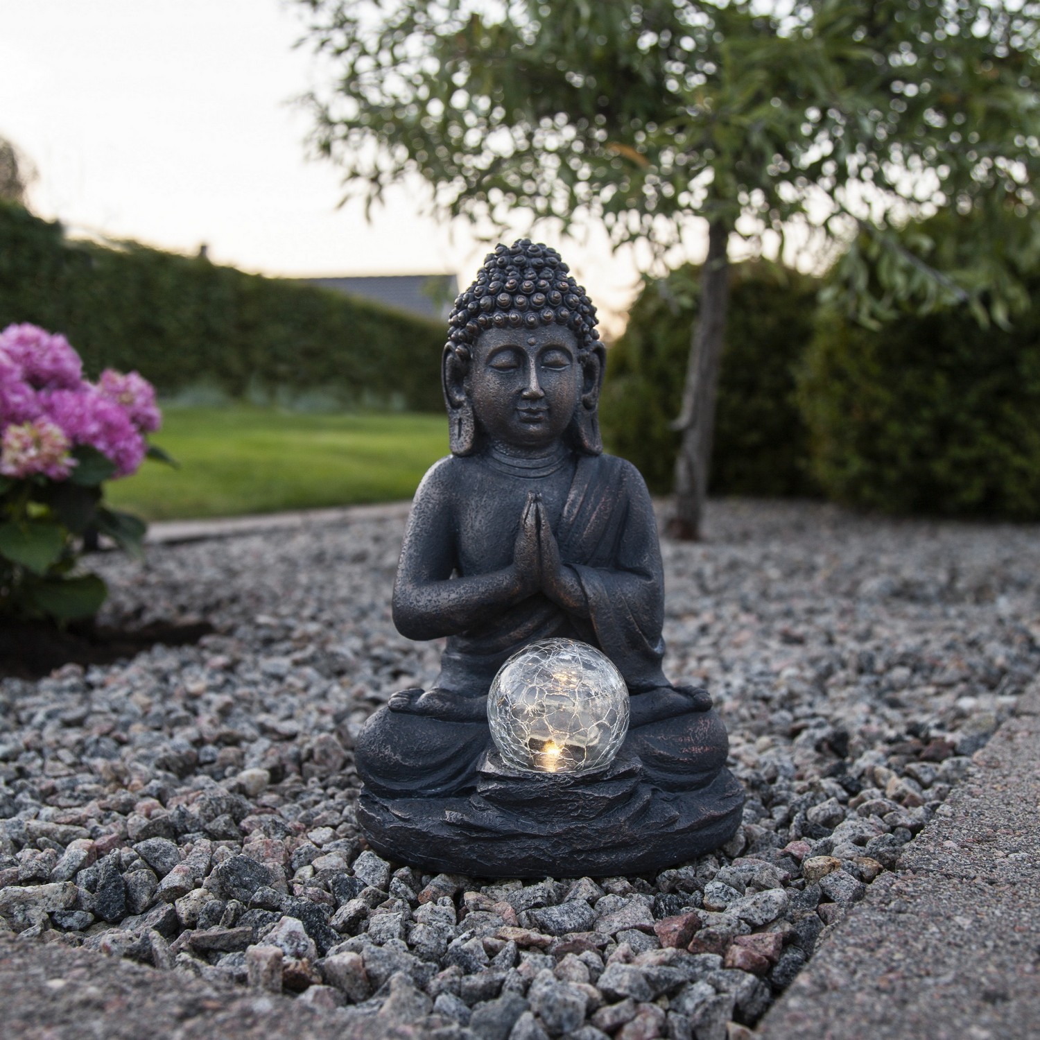 Solcellsdekoration Star Trading Buddha LED Solcellslampa med Sensor