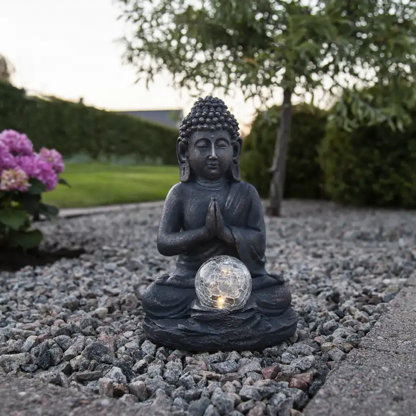 Solcellsdekoration Star Trading Buddha LED Solcellslampa med Sensor