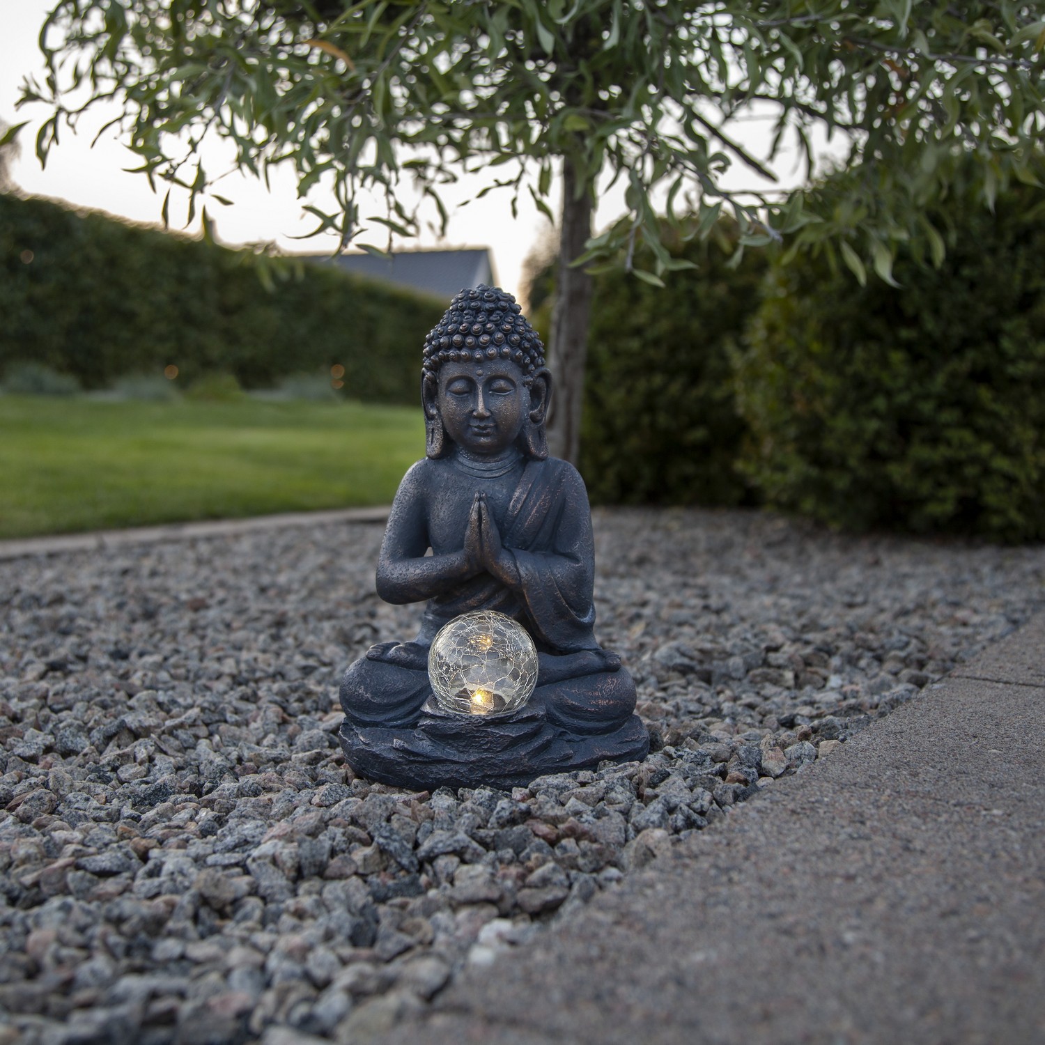 Solcellsdekoration Star Trading Buddha LED Solcellslampa med Sensor