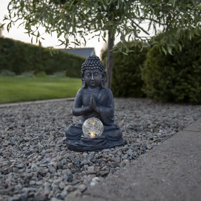 Solcellsdekoration Star Trading Buddha LED Solcellslampa med Sensor