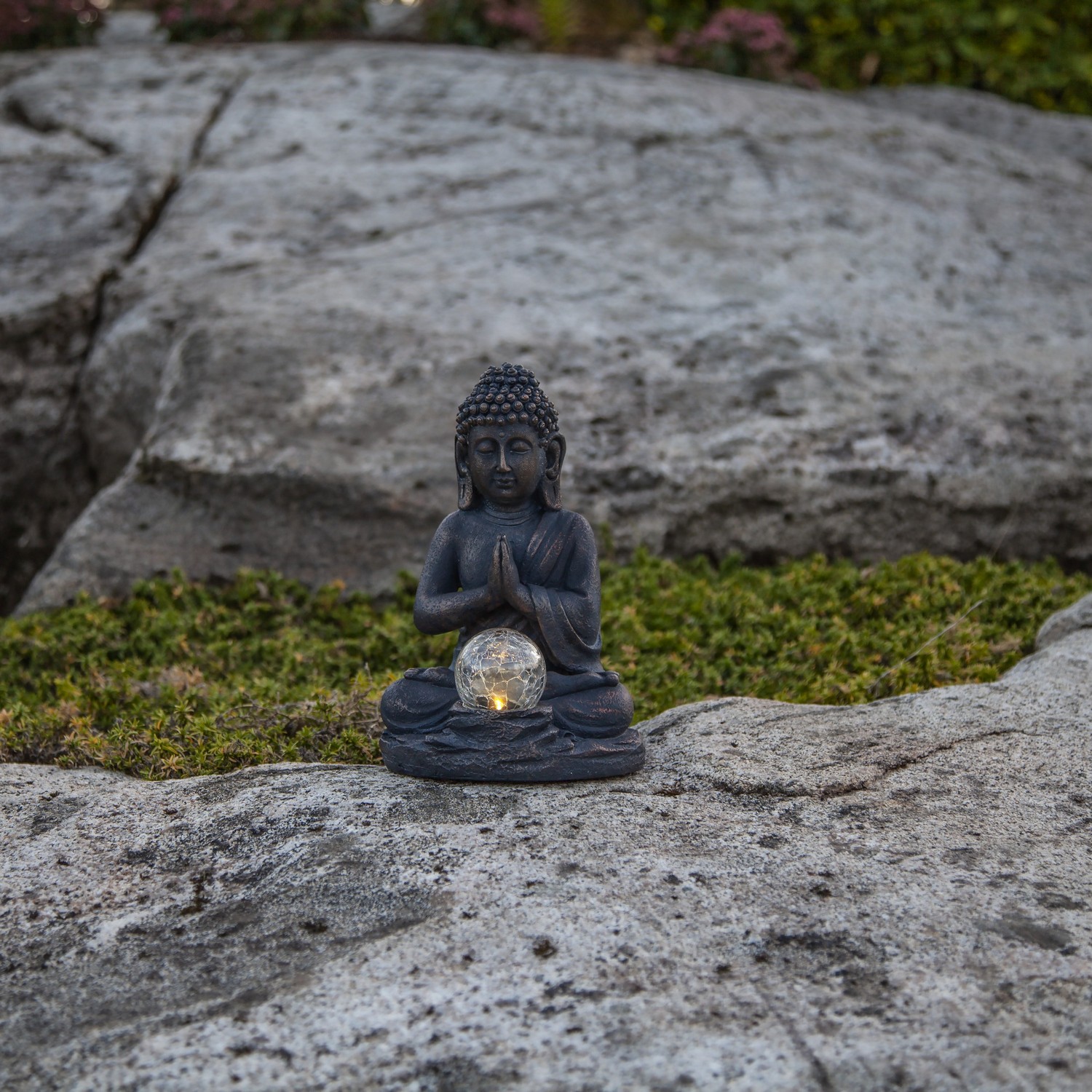 Solcellsdekoration Star Trading Buddha LED Solcellslampa med Sensor