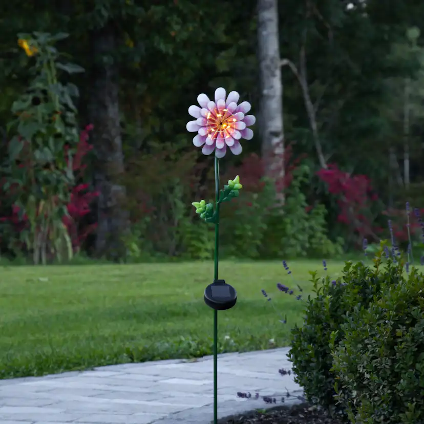 Solcellsdekoration Star Trading Pink Daisy