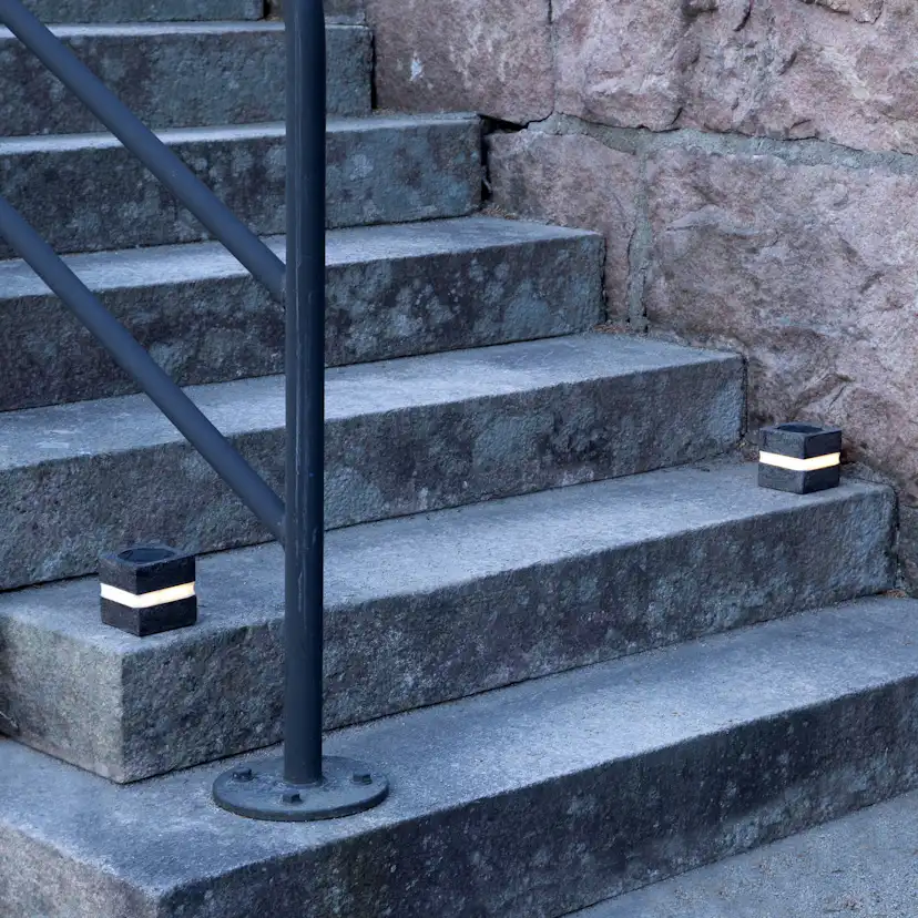 Solcellsdekoration Star Trading Stone Cube 8 cm MrkGr