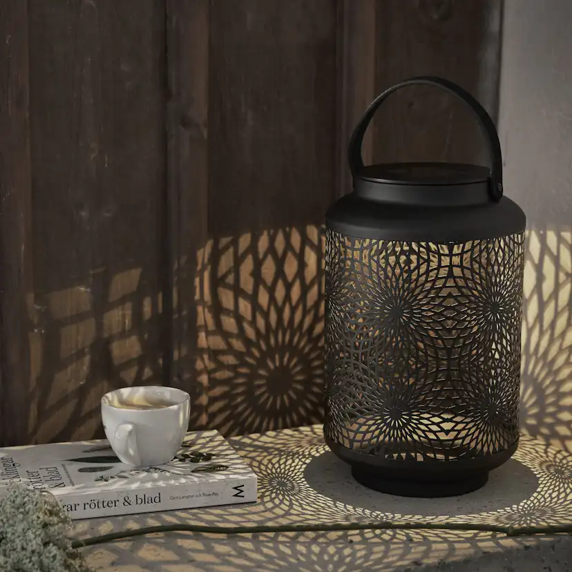 Solcellsdekoration Star Trading Mandala Svart