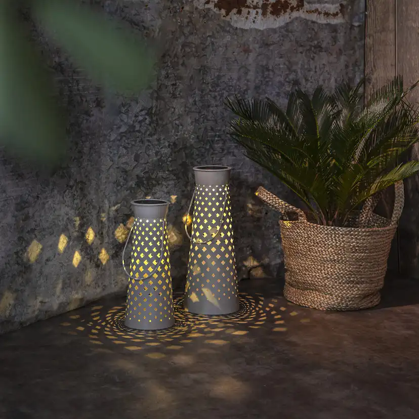 Solcellsdekoration Star Trading Romby Grå