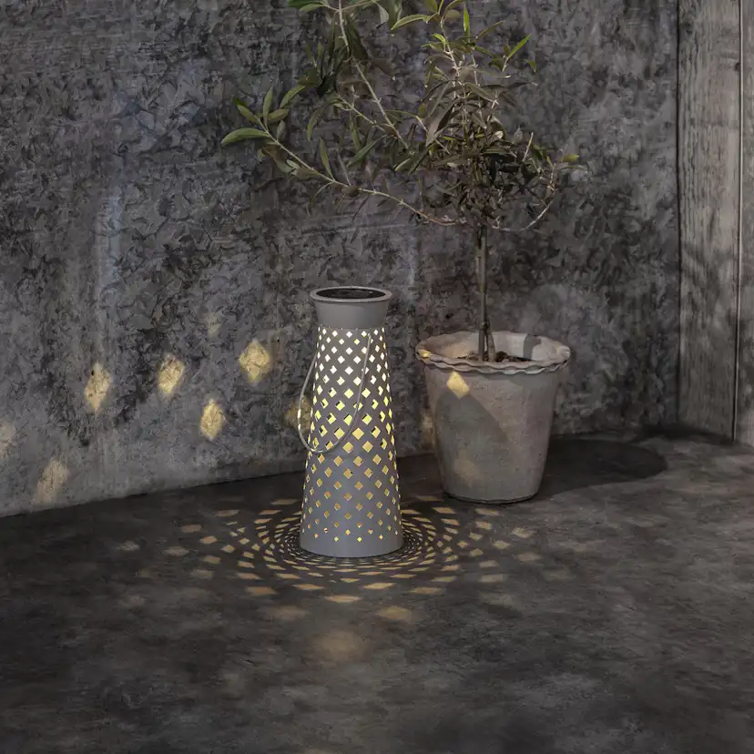 Solcellsdekoration Star Trading Romby Grå