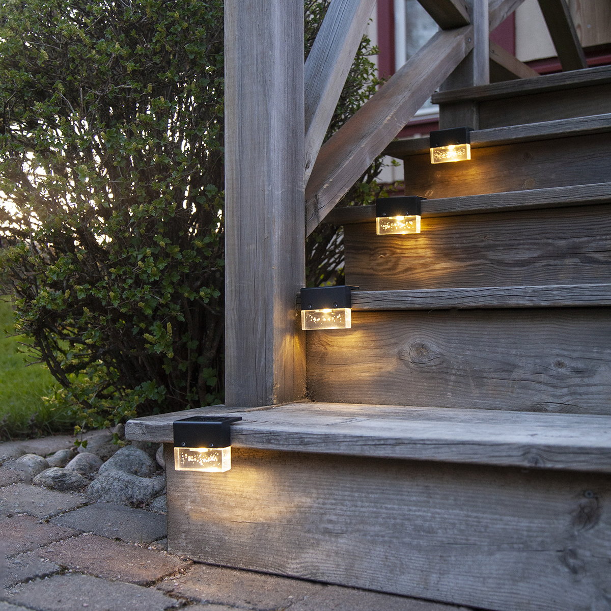 Solcellsbelysning Star Trading Vägglykta Bubbly Fence 4-pack LED