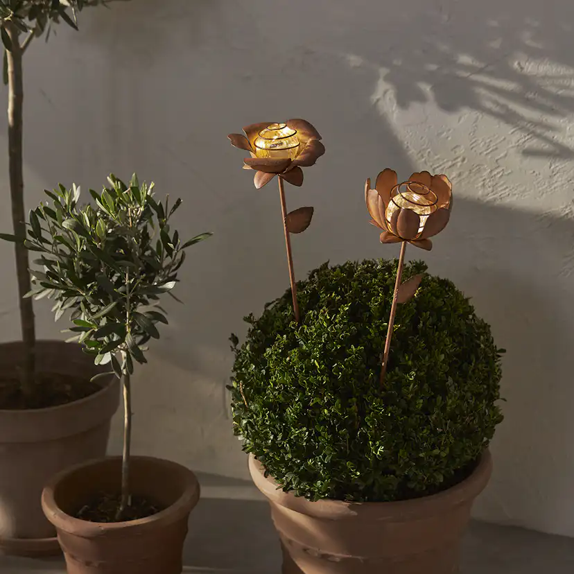 Solcellsdekoration Star Trading Oxida LED 2-pack Blommor