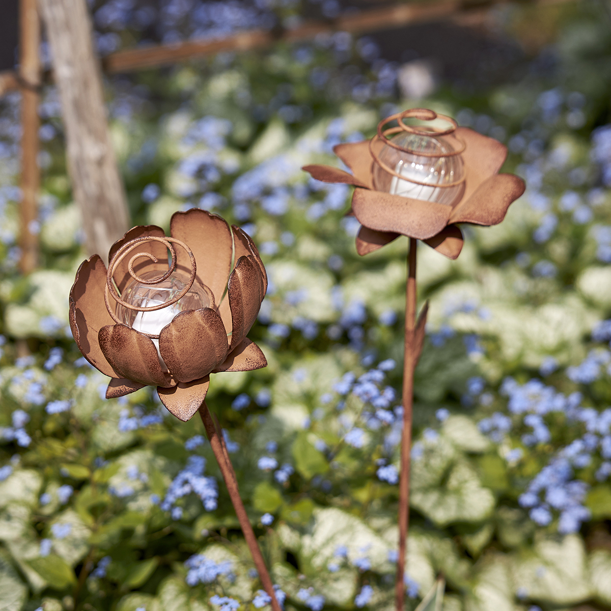 Solcellsdekoration Star Trading Oxida LED 2-pack Blommor