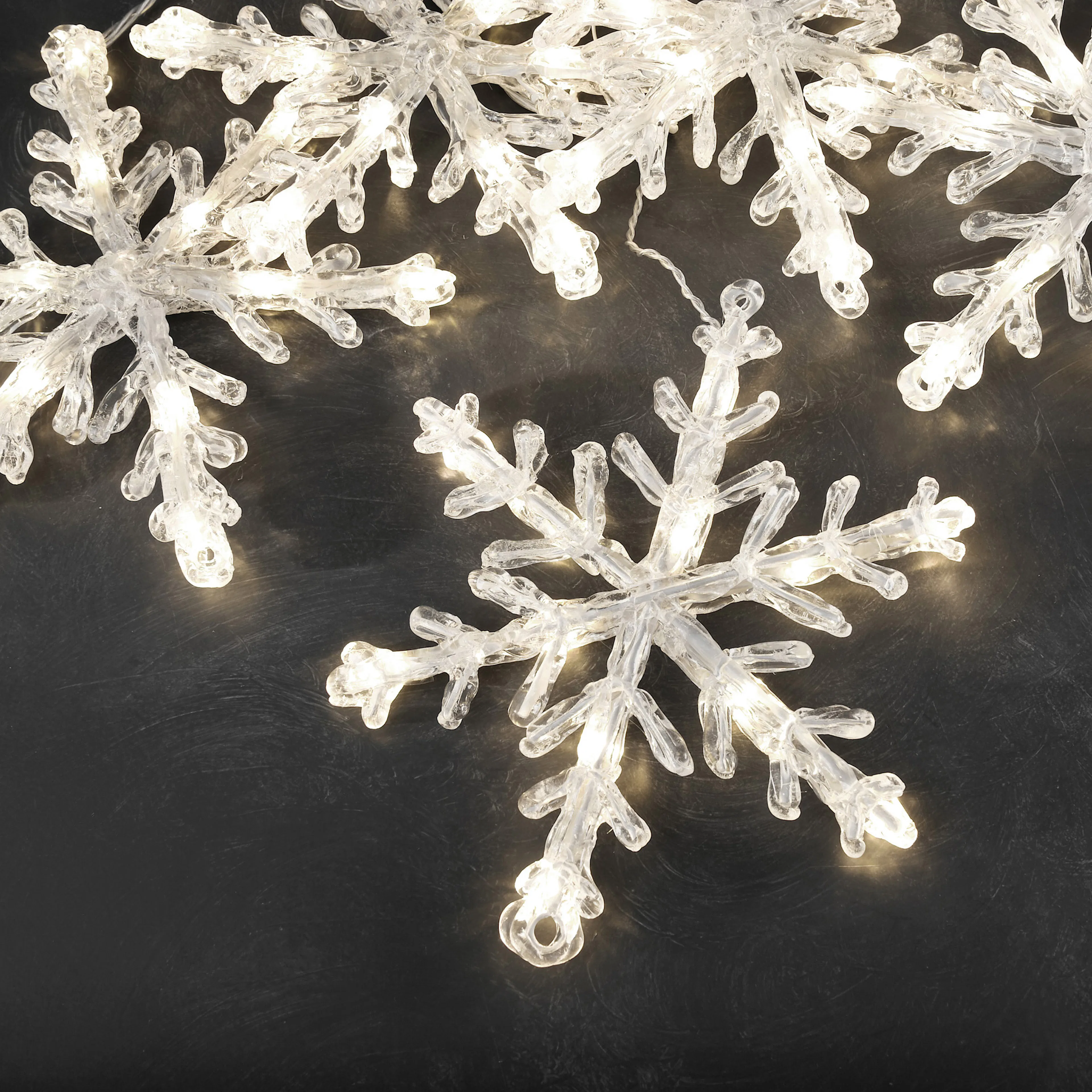 Ljusslinga Gnosjö Konstsmide Snöflinga 60L Varmvit LED