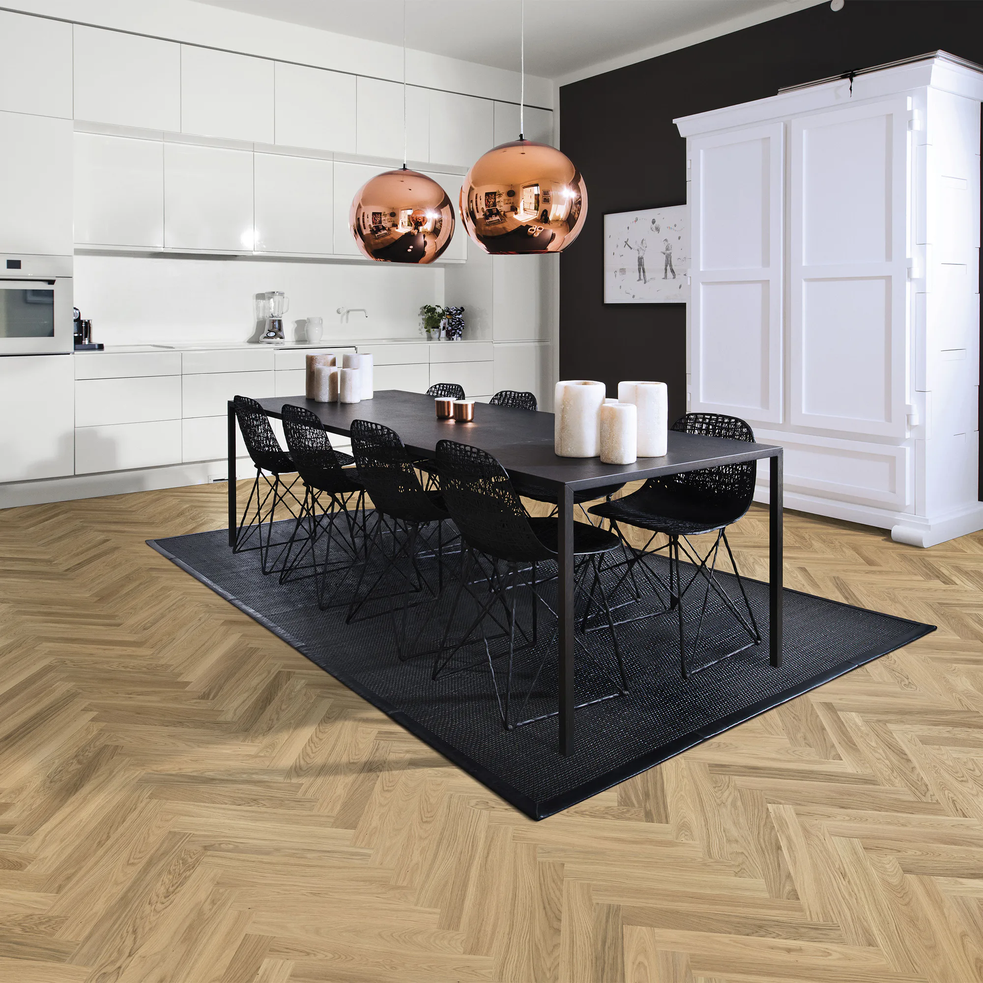 Parkettgolv Kährs Master Studio Ek Vit Olja,Trä/Natur Fiskbensparkett