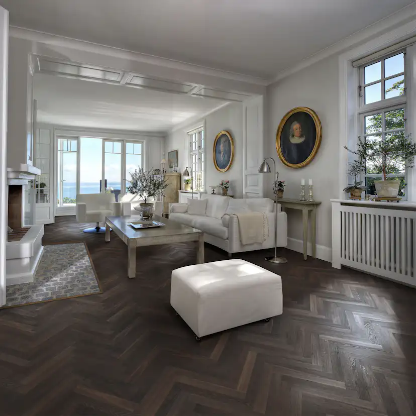 Parkettgolv Kährs Master Studio Rökt Ek Olja, Brun Fiskbensparkett