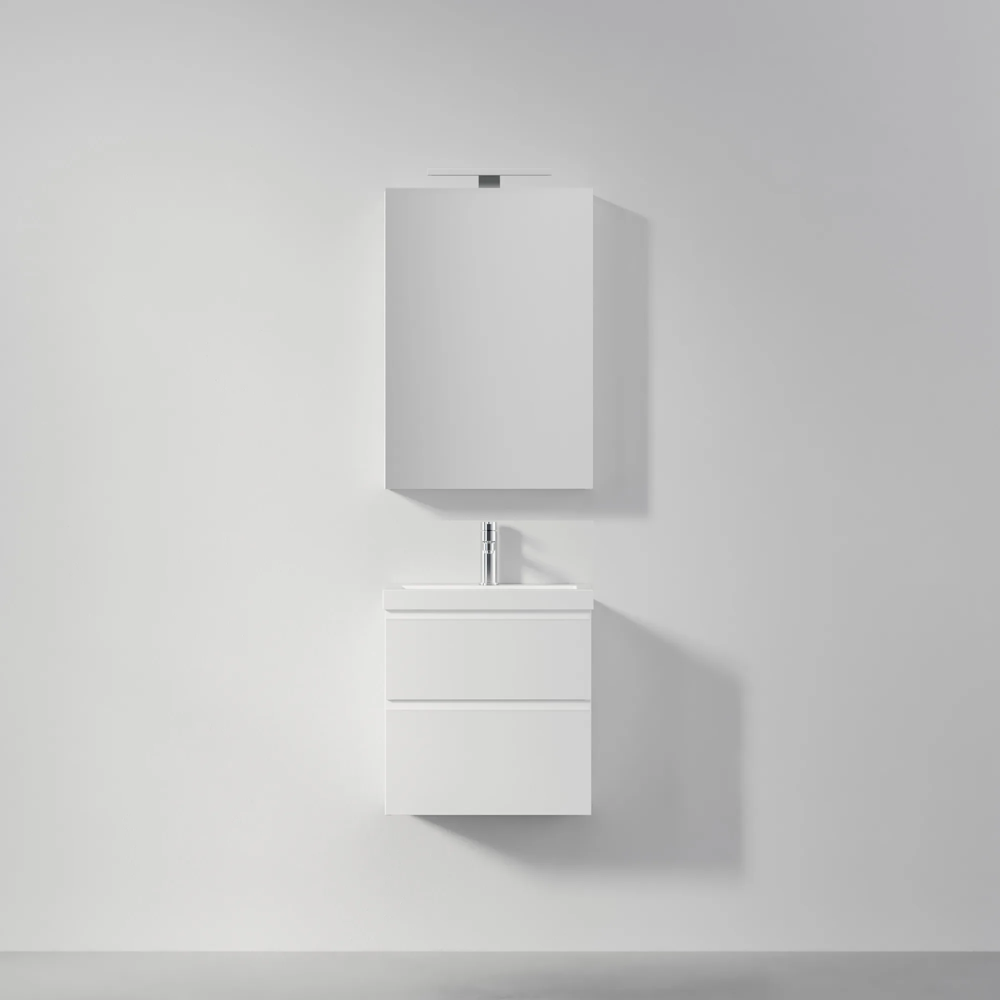 Möbelpaket INR Viskan Grip med Spegel Feel, Grepplist och Tvättställ med 2 lådor