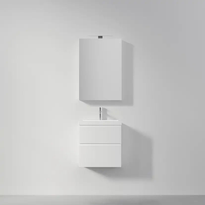 Möbelpaket INR Viskan Grip med Spegel Feel, Grepplist och Tvättställ med 2 lådor