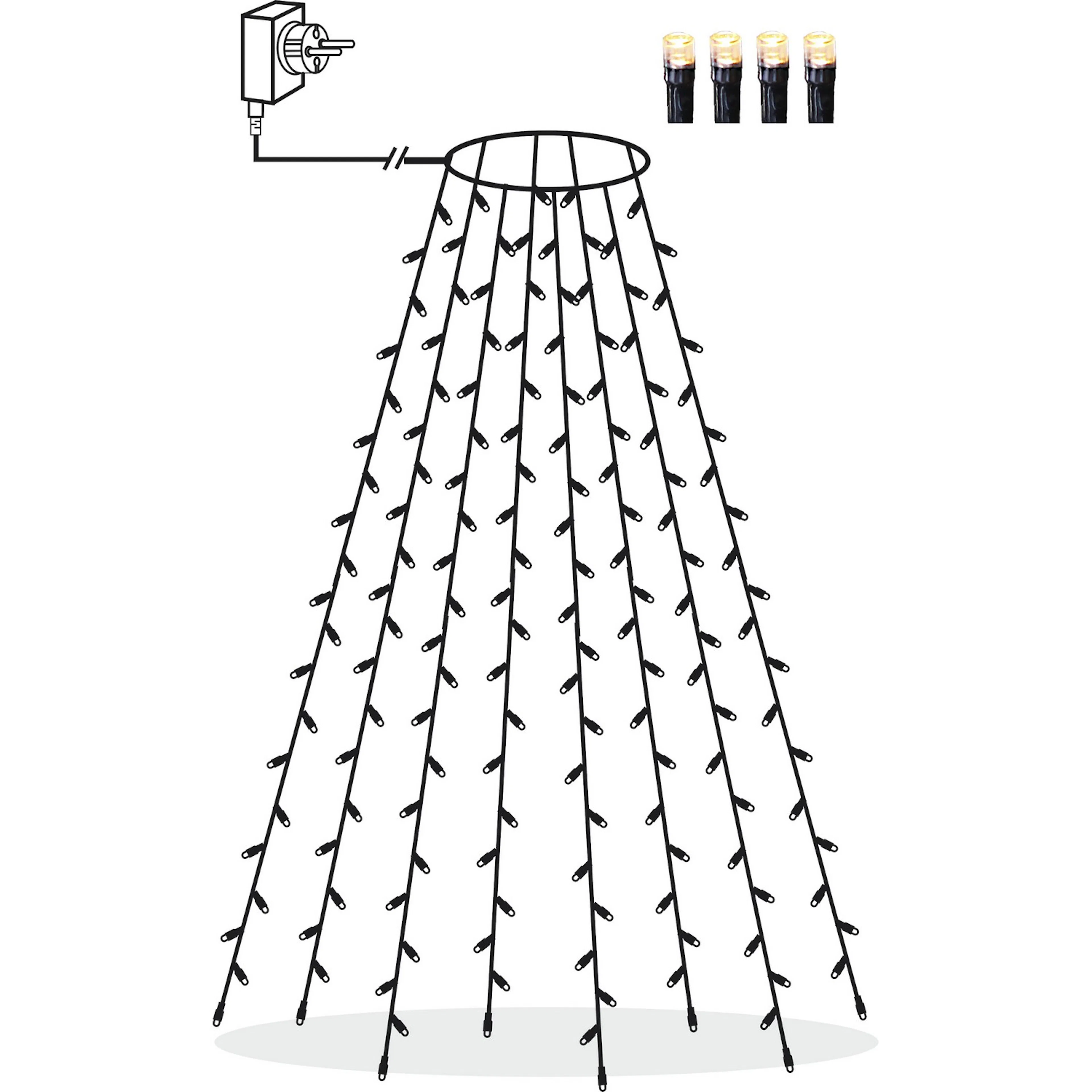 Julgransslinga Star Trading LED-Ljusslinga med 160 Varmvita Ljus