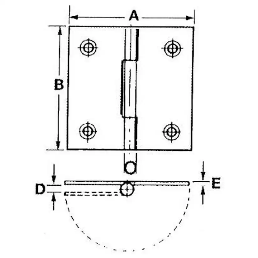 Kantgångjärn Millers 5001 Efz Sp