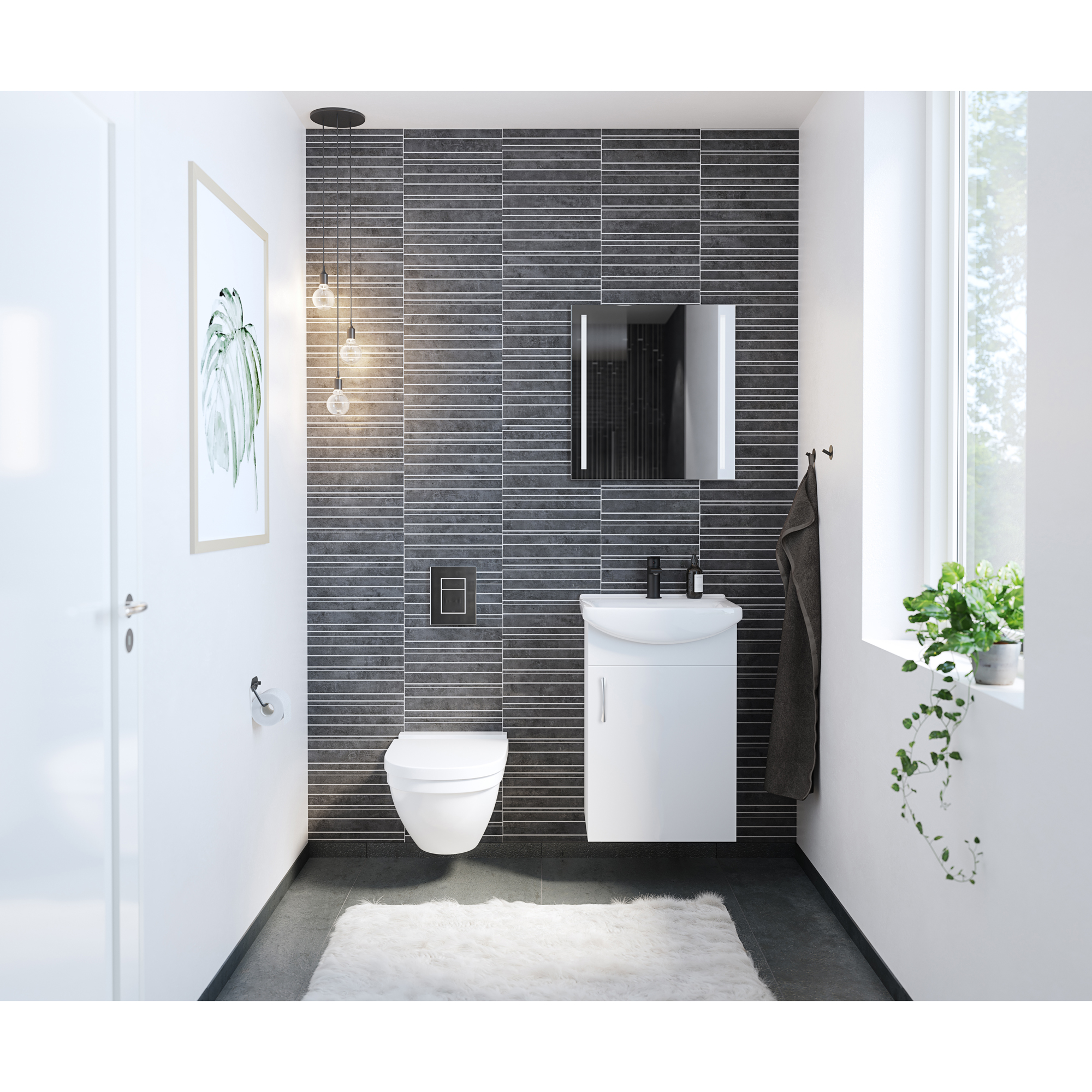 Tvättställsskåp Nortiq Milano med Tvättställ