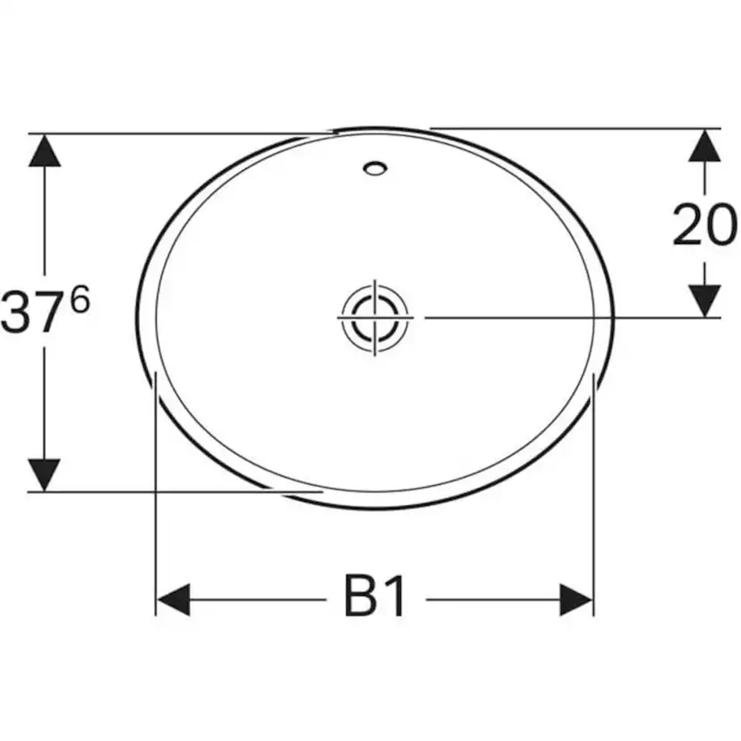 Tvättställ Geberit Variform 500 mm Infälld Ovalt