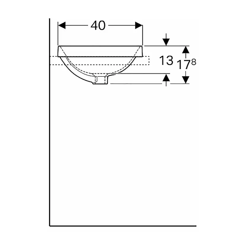 Tvättställ Geberit Variform 550 mm Infälld Rektangulärt