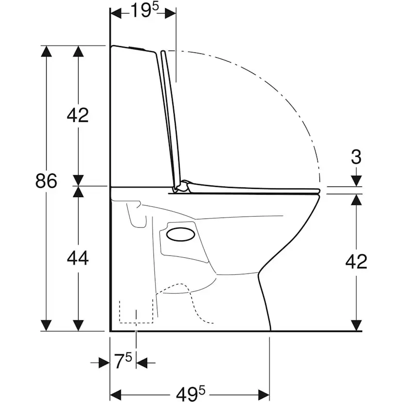 Toalettstol Ifö Vinta Rimfree för Limning med Hårdsits