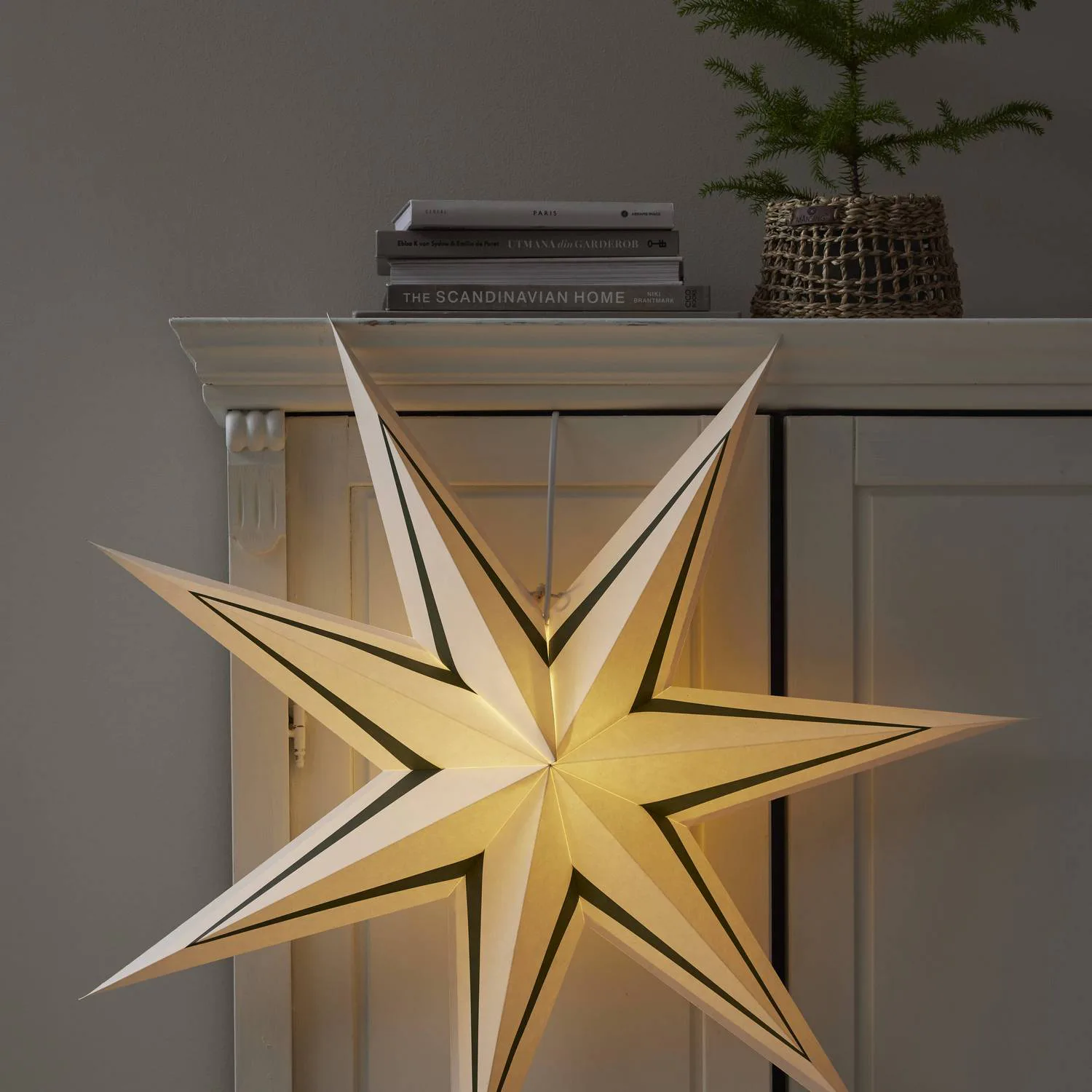 Adventsstjärna Star Trading Stripe Papperstjärna 80 cm
