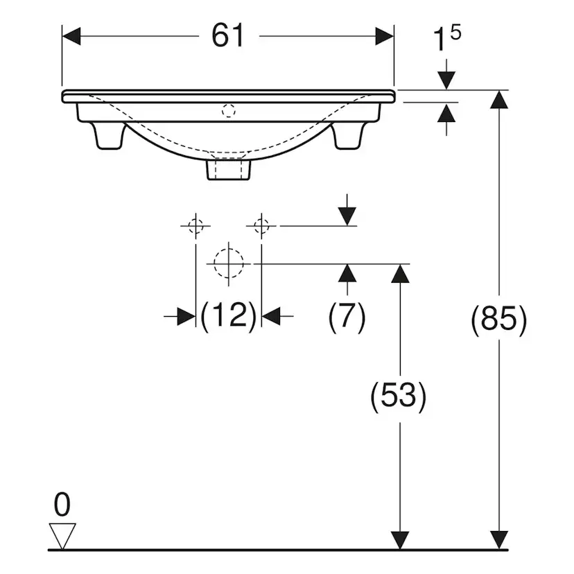 Tvättställ Ifö Elegant 610 mm