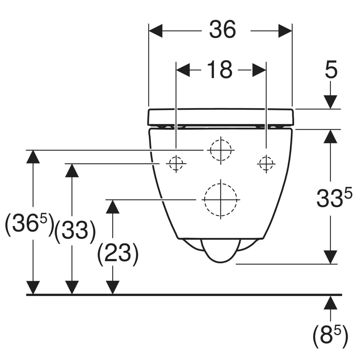Vägghängd Duschtoalett Geberit Acanto TurboFlush