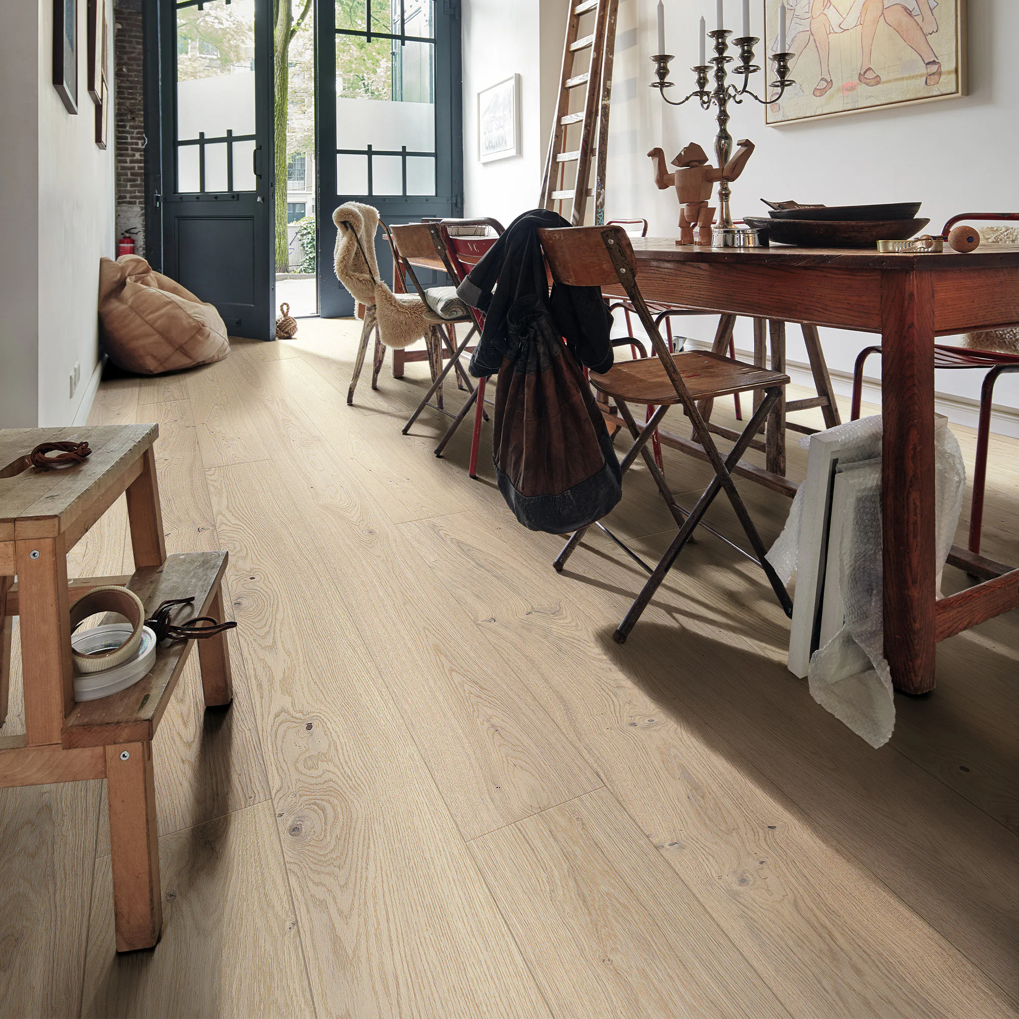 Parkettgolv Meister PD 400 Off-White Oak Lively 1-Stav Ultramatt Lack