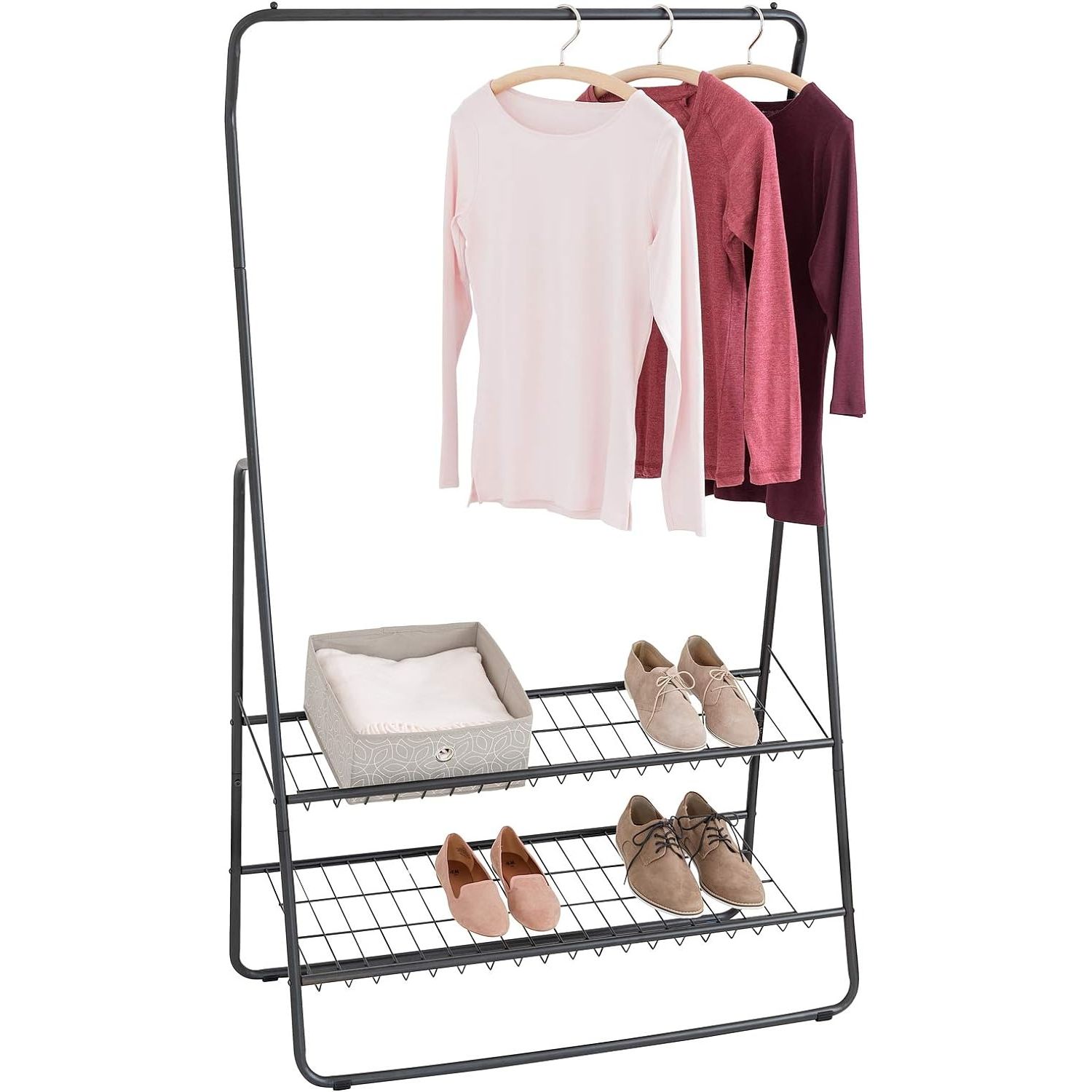 Klädställning WENKO Shiva En Klädstång med 2 Hyllor