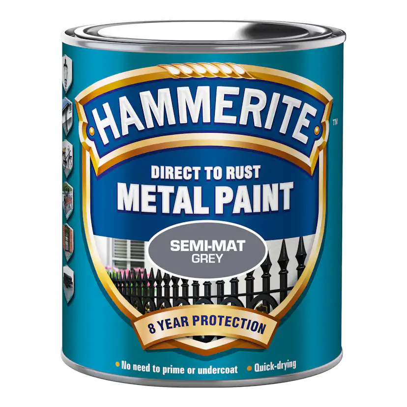 Rostskyddsfärg Hammerite Semimat Finish Grå 750ml