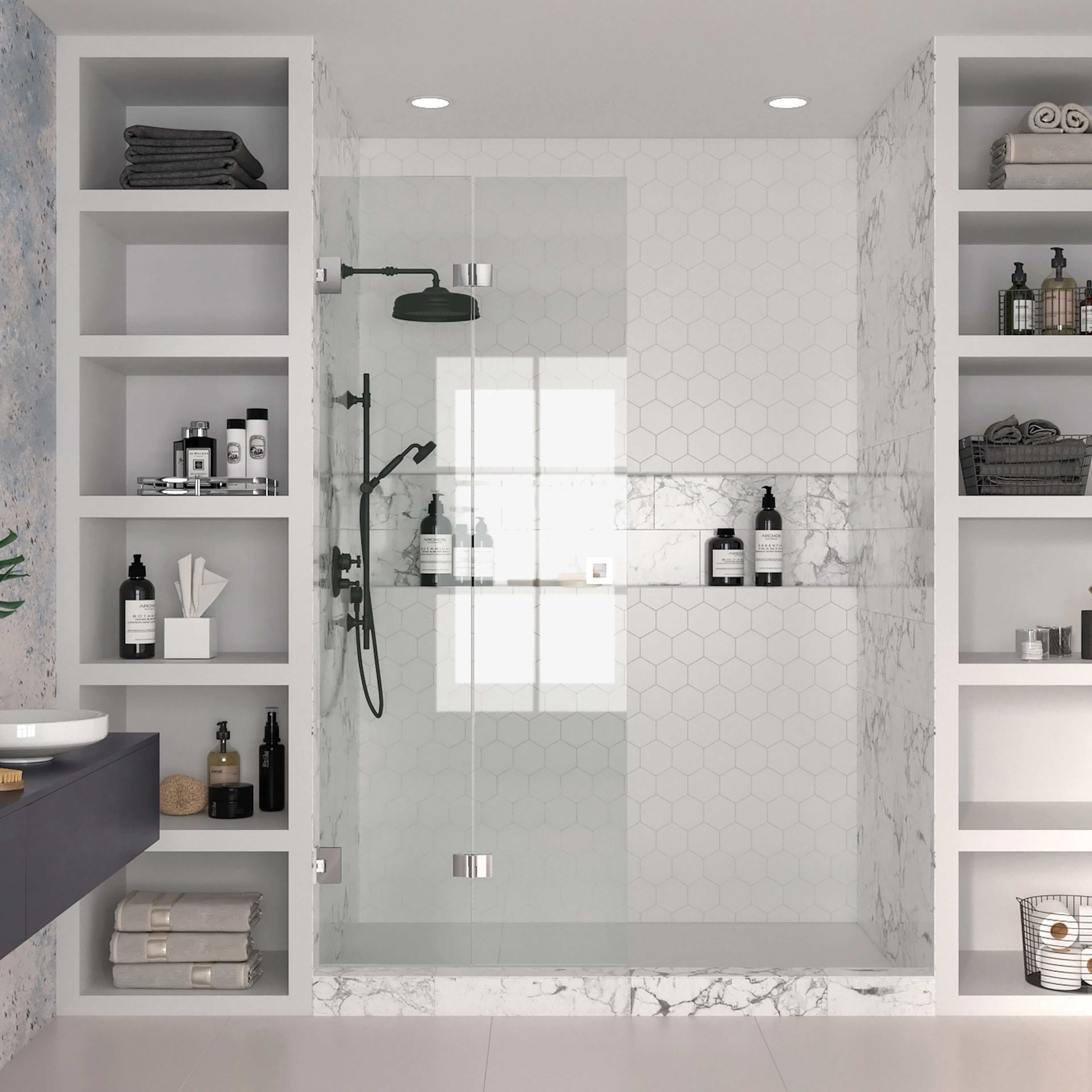 Duschdörr Hietakari Vetro 513 Vikbar