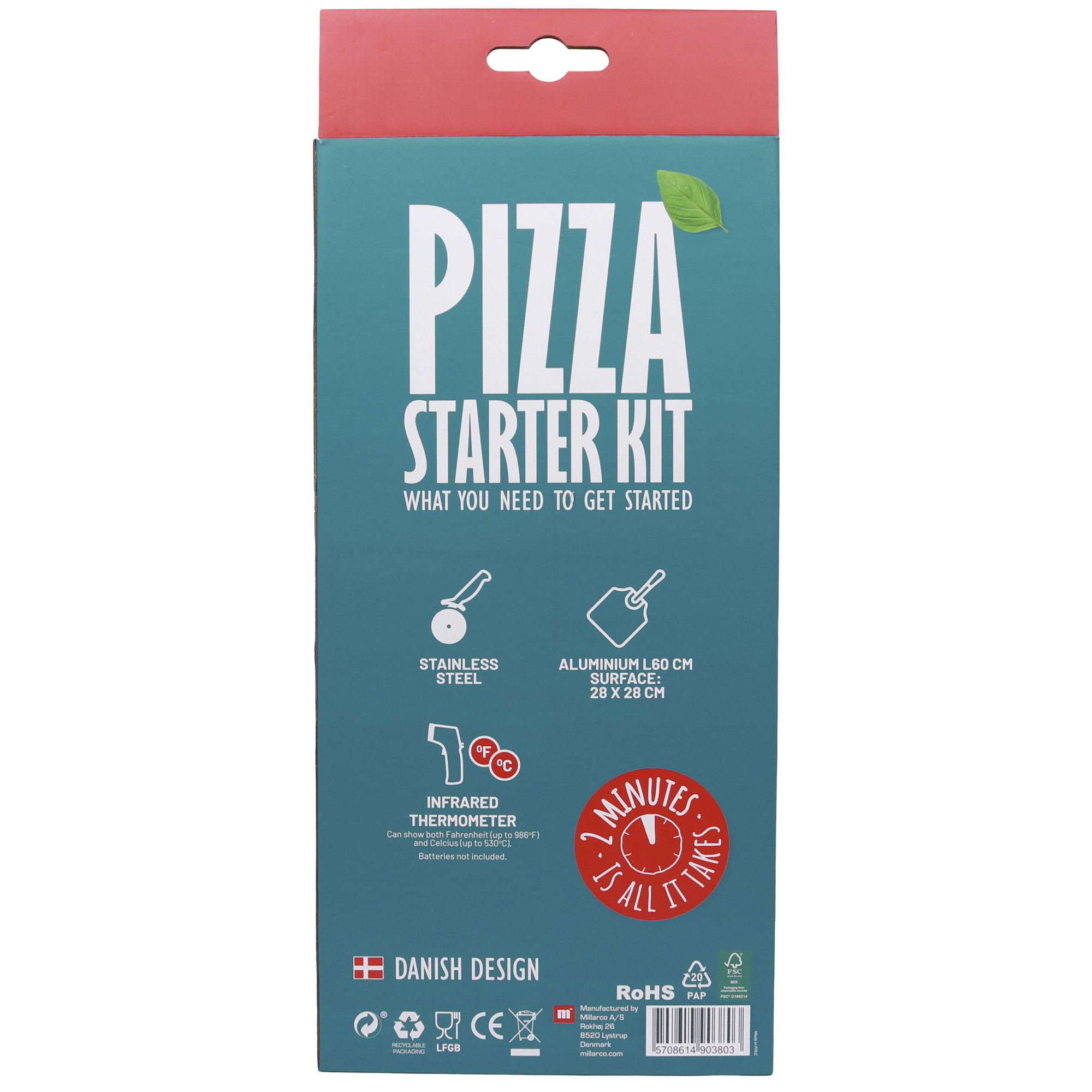 Startkit Cozze 3 Delar Med Pizzaspade, Termometer & Pizzaskärare