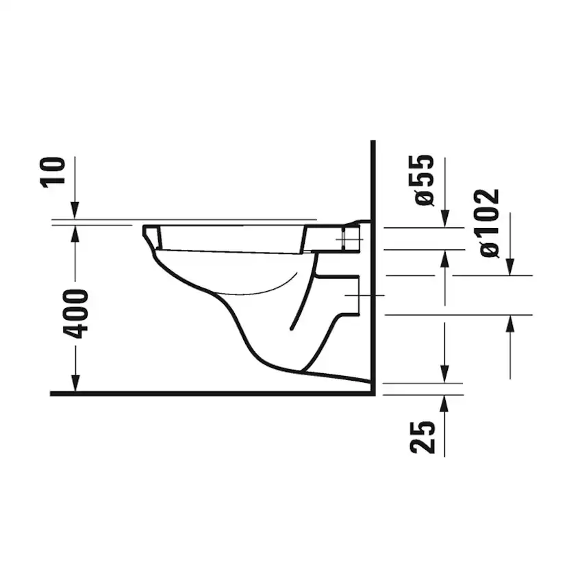 Vägghängd Toalettstol Duravit D-Code med Mjukstängande Hårdsits