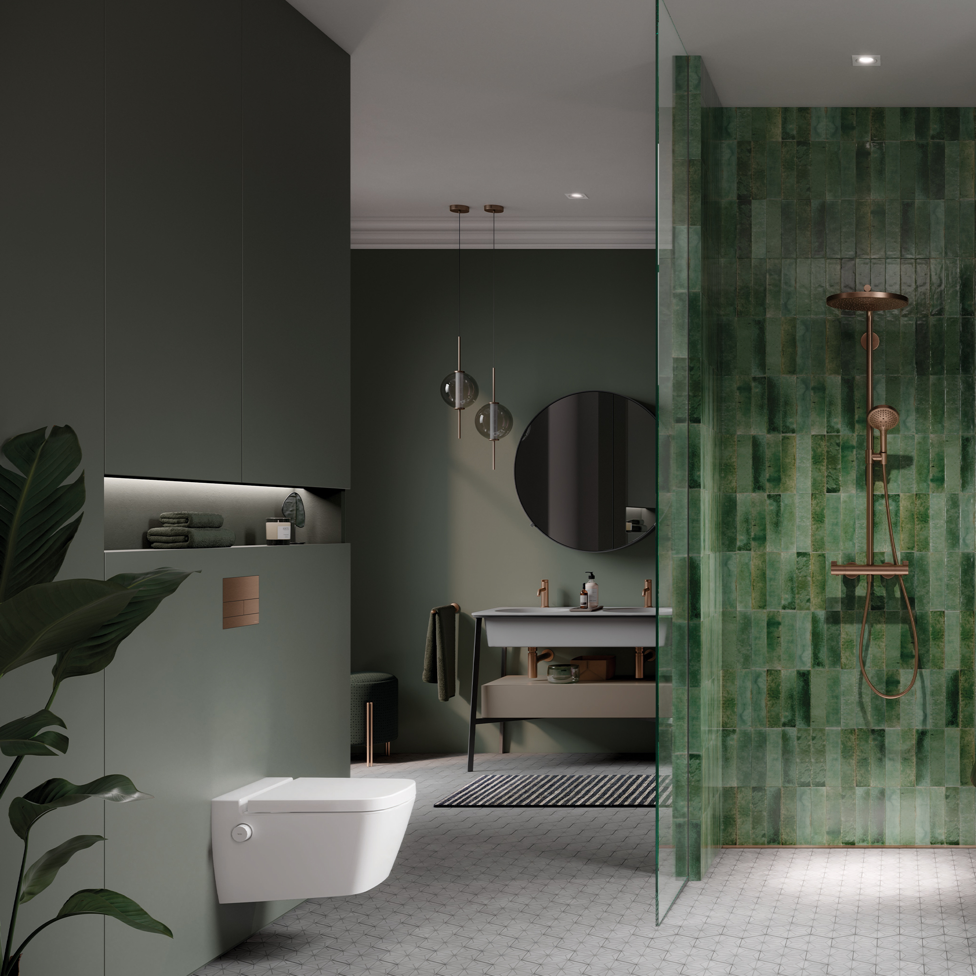 Spolknapp TECE Square PVD-Belagd Extra Platt Design