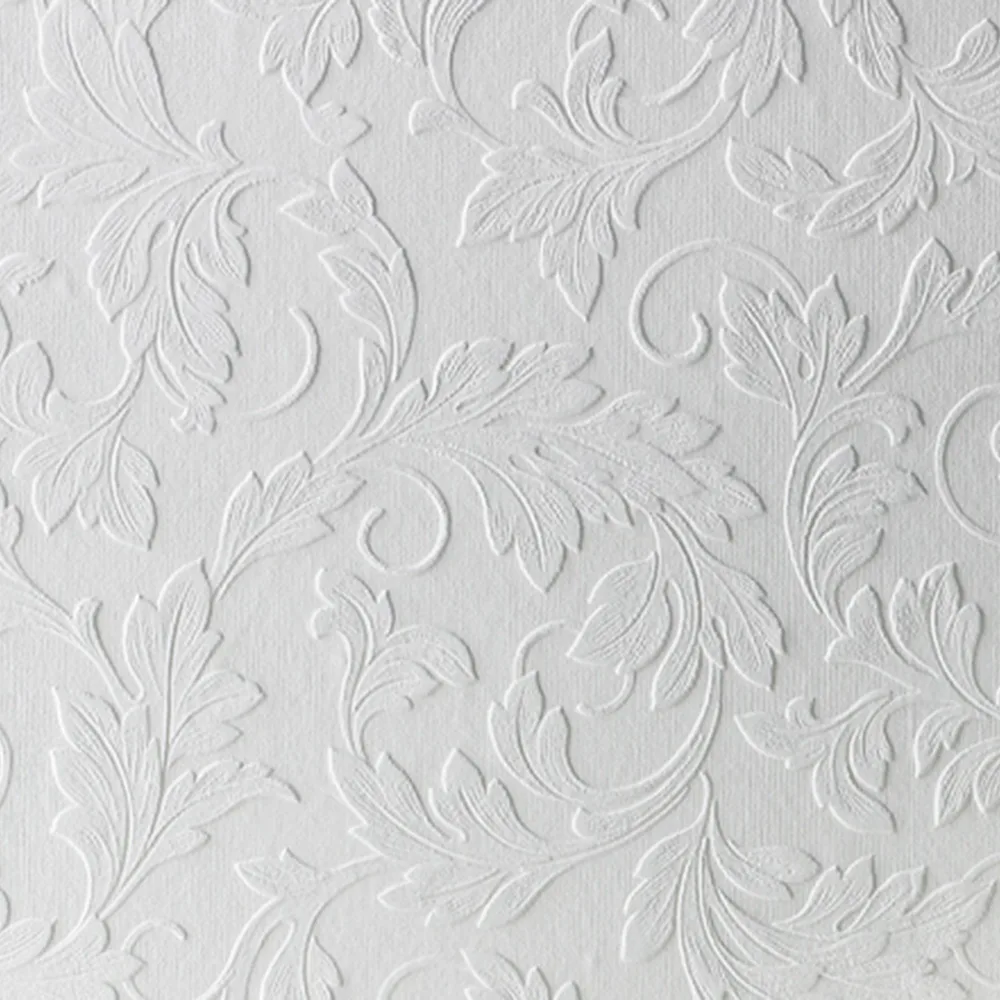 Tapeter WOW Övermålningsbar Löv 5280545, Mönstrad Vinyltapet