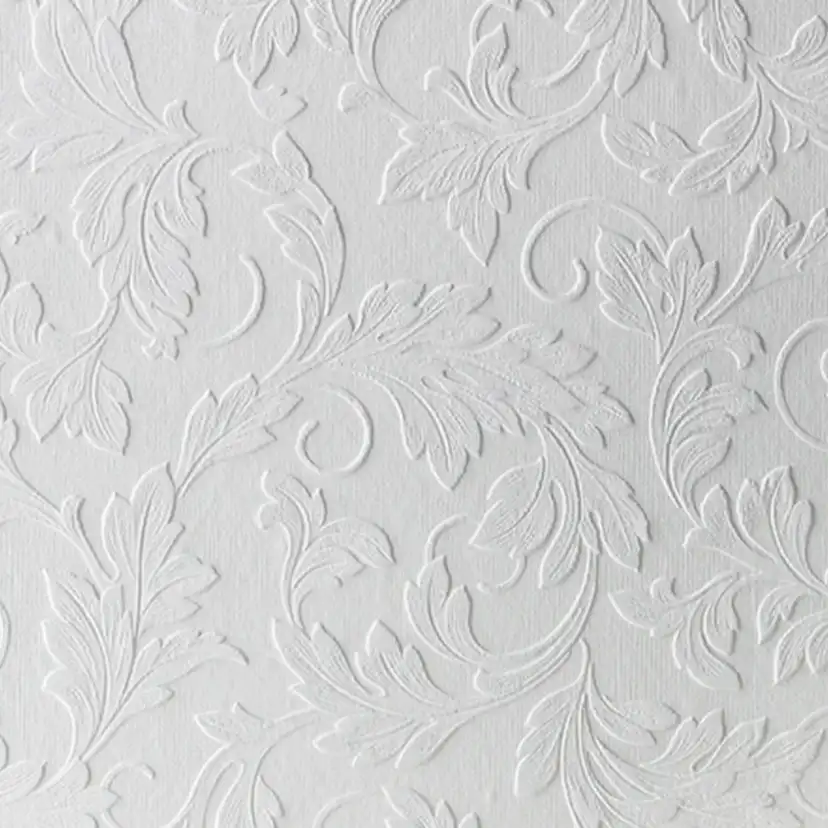 Tapeter WOW Övermålningsbar Löv 5280545, Mönstrad Vinyltapet