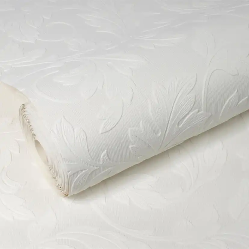 Tapeter WOW Övermålningsbar Löv 5280545, Mönstrad Vinyltapet